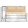 VidaXL Design Gabion Garden Bench 122x71x65.5 Cm Solid Pine Wood 834383