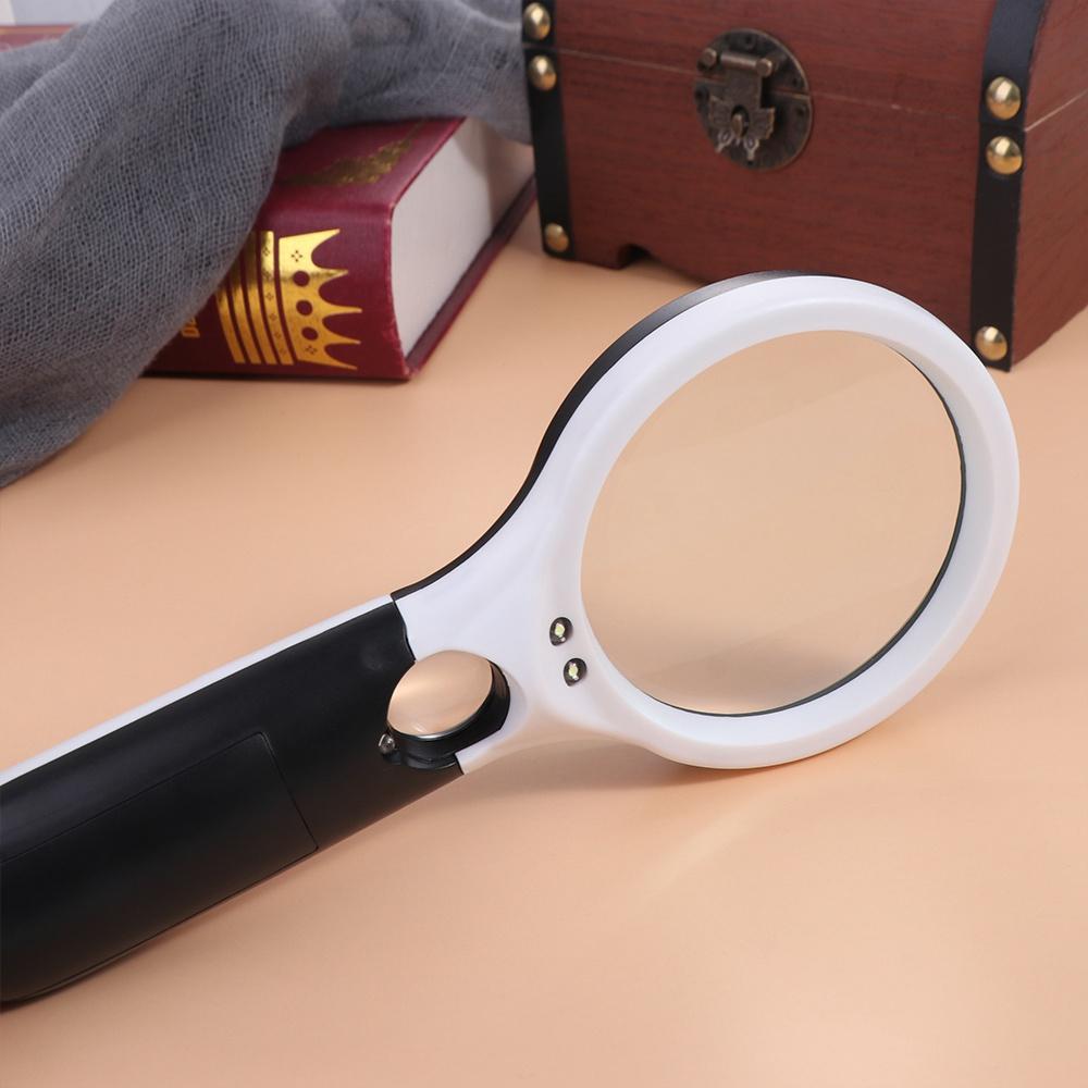 LED Light Handheld Magnifier Loupe Magnifying Glass Portable Microscope