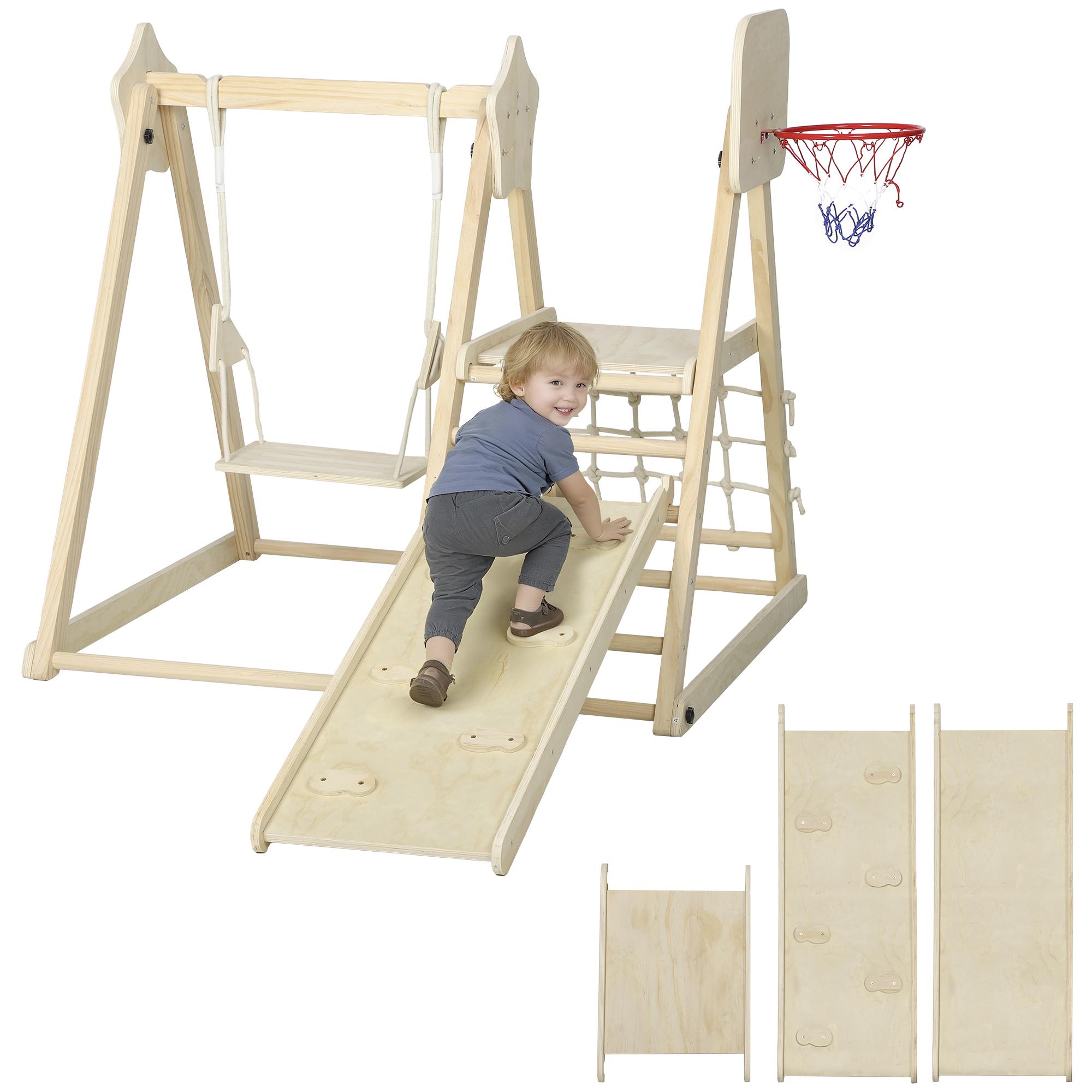 5-in-1 Indoor Climbing Frame with Slide
