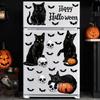 New Halloween Glass Window Stickers, Electrostatic, Black Cat Silhouette, Window Display Stickers, Bat Pumpkin, Holiday Refrigerator Stickers