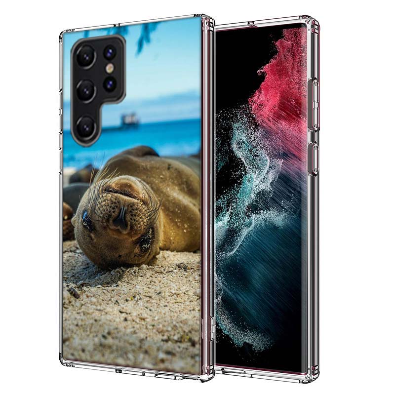 Seal Alert Capa Phone Case For Samsung S26 Ultra S25 Edge Galaxy S23 S21 S20 S24 FE S22 S10 Plus Cover Clear TPU Shell Coque Wit