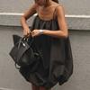 Fashionable Casual Loose Suspender Pleated Dress