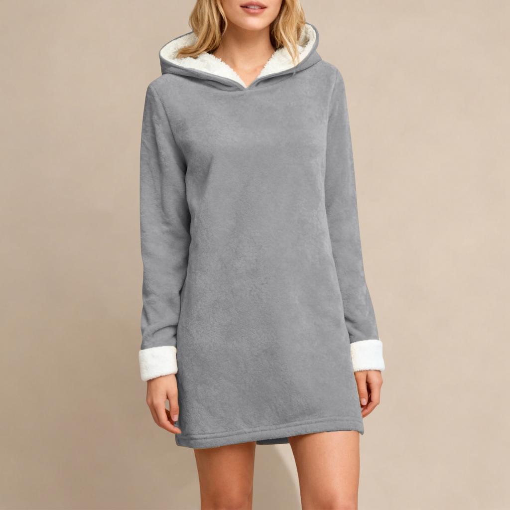 Damen Locker Einfarbiges Oberteil Verdickt und Fleece Lammfell Warm Enganliegende Basisschicht