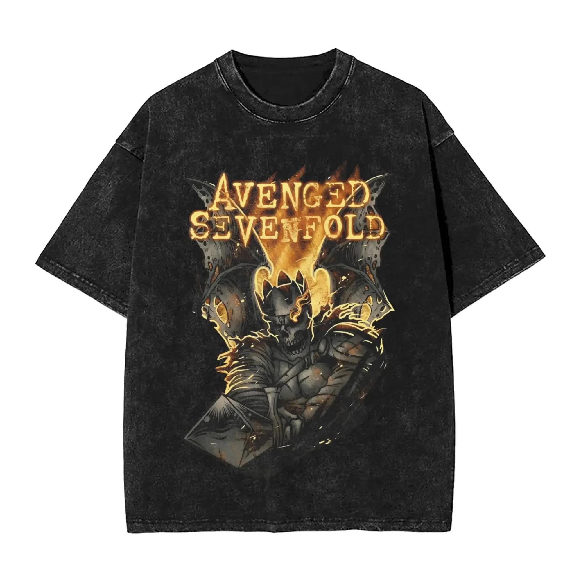 

Avengeds Metal Band Graphic TShirts Cotton Unique TShirt Crew Neck Sevenfolds Graphic Printed Tee Shirt Short Sleeve Clothing S