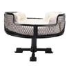 Cat Desk Bed Stainless Steel Stylish Metal Elevated Desk Pet Bed Round Desktop Pet Bed for Home Office Study