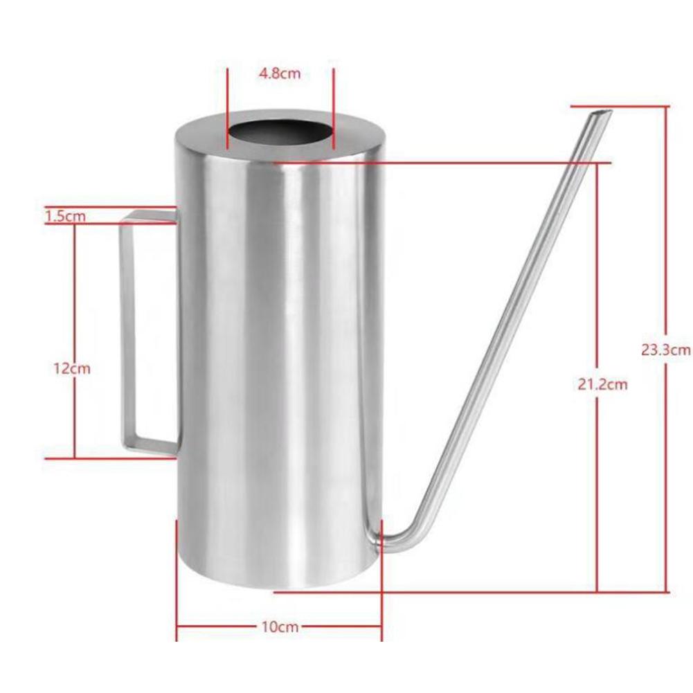 1,5L Rostfritt Stål Vattning Blomma Vattenkanna Lång Mun Vattning Kruka Trädgårdsredskap