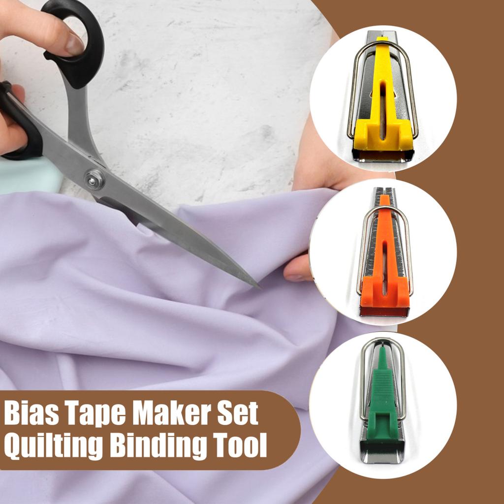 Yousheng Bias Tape Maker 6/9/12/18/25MM 5 Sizes Bias Binding Tape Making Tool Portable Professional DIY Fabric Quilting Sewing Accessories