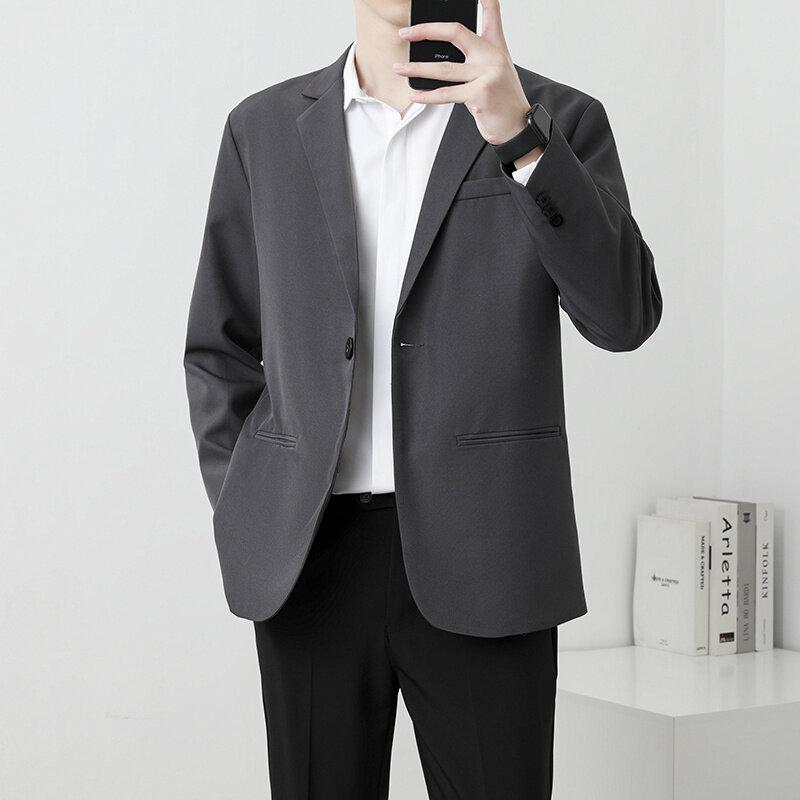 2025 Men British Style Slim Fit Suit Jacket Men Korean Business Formal Suit Male Wedding Dress Jacket Man Lightweight Coats