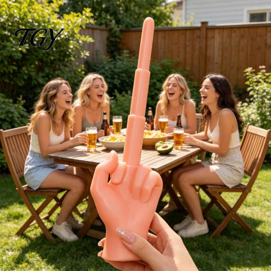 Middle Finger Prank Toys 1/2Pcs 3-Stage Telescopic Toy, 3D Printed Hand Portable Toy Prop, Realistic Retractable for Stress Relief