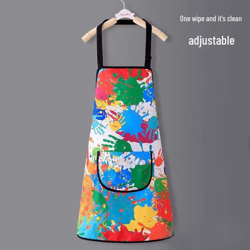 Kids' Waterproof Long-Sleeve Painting Smock with Back Buttons - Baby Bib Apron for Eating & Art