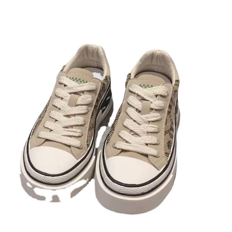 Fashion Women's Canvas Shoes 2025 New Spring Summer Thick Soled Breathable Women's Fashiona Casual  Board Shoes Daily Casual Flat Shoes