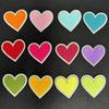 Fluffy Soft Embroidery Heart Iron On Patches Multi Color Towel for DIY Apparel Jeans Bag Repair Handmade Decoration