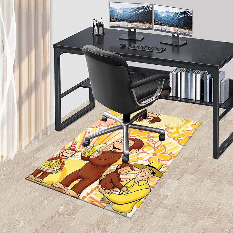Curious George Party Carpet For Playroom Bedroom Living Room Sofa Home Decorkids Game Area Rug Nonslip Floor Mat