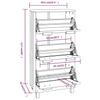 Shoe Cabinet HAMAR Honey Brown 59.5 x 35 x 117 cm Solid Pine Wood