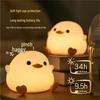 Children's Pudding Duck Night Light: Eye-Friendly, USB Rechargeable, Silicone Lamp with Timer and Patting Feature