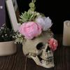 With Flower Sunflower Skull Ornament Plastic Halloween Decoration Prop Skull Statue  Living Room