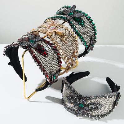 Tiara de Borboleta 3D Luxuosa Corrente de Strass Tiara Brilhante Acessórios de Cabelo para Festa de Mulheres Faixa de Cabelo Aro Adorno de Cabeça