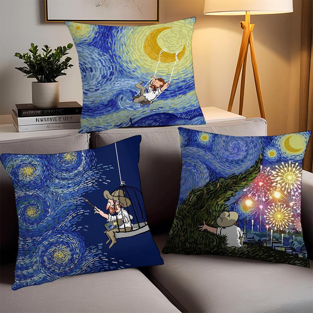 Art Van Gogh Pillow Case Office Cushions Suitable For Sofa Car Bedroom Decorative Cushion Cover