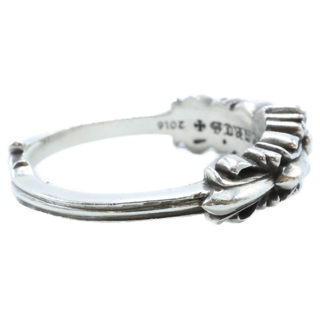 CHROME HEARTS 925 Baby Classic Double Floral Cross Ring Ring SilverUsed