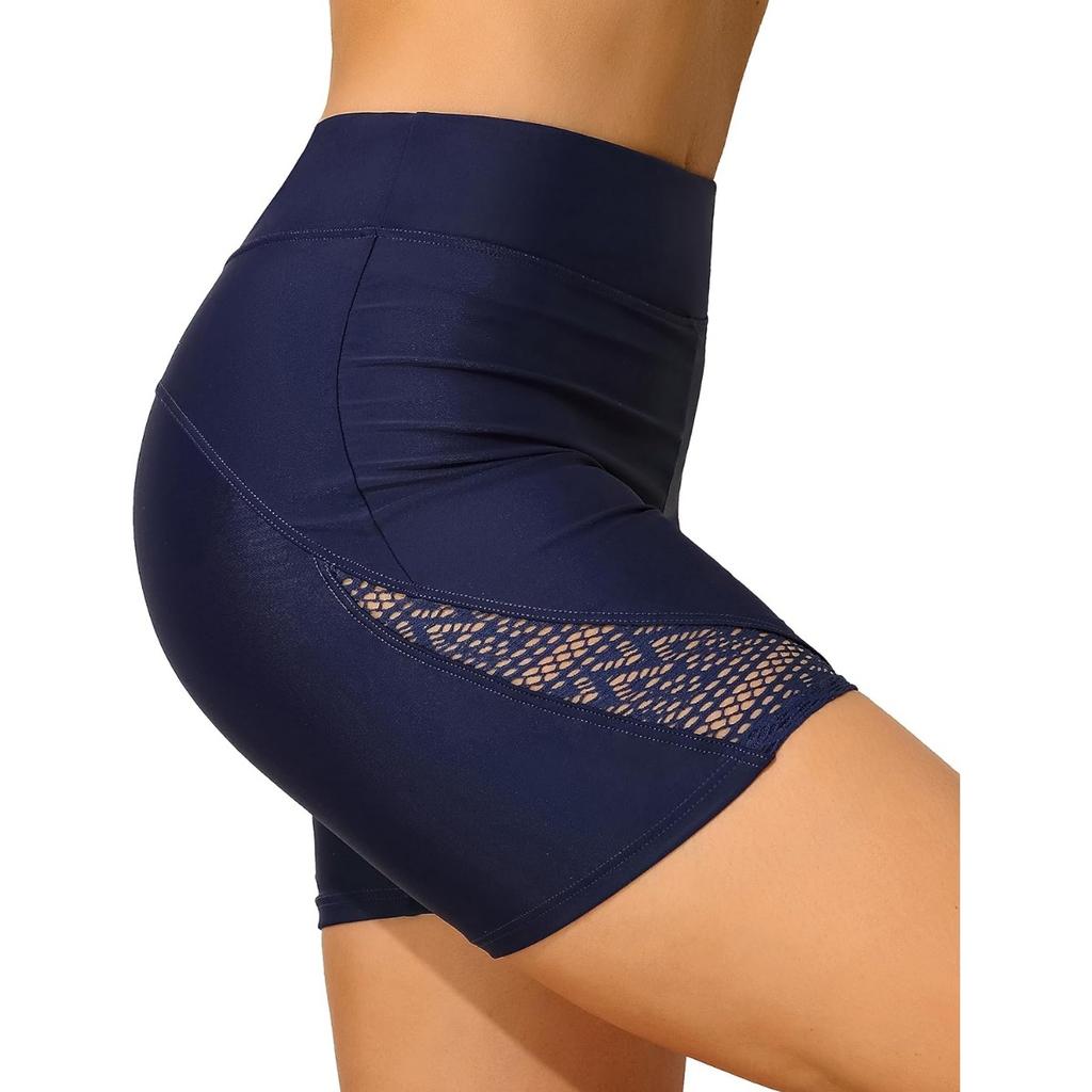 CHARMLEAKS Women's Boardshort Swim Bottom High Waisted Tankini Swimwear Shorts