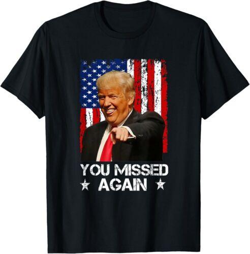 You Missed Again Trump 2024 USA Flag Unisex T-Shirt S разноцветный