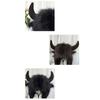 Furry Bull Hat Headwear with Cartoon Horns Halloween Gift Warm Soft Hat