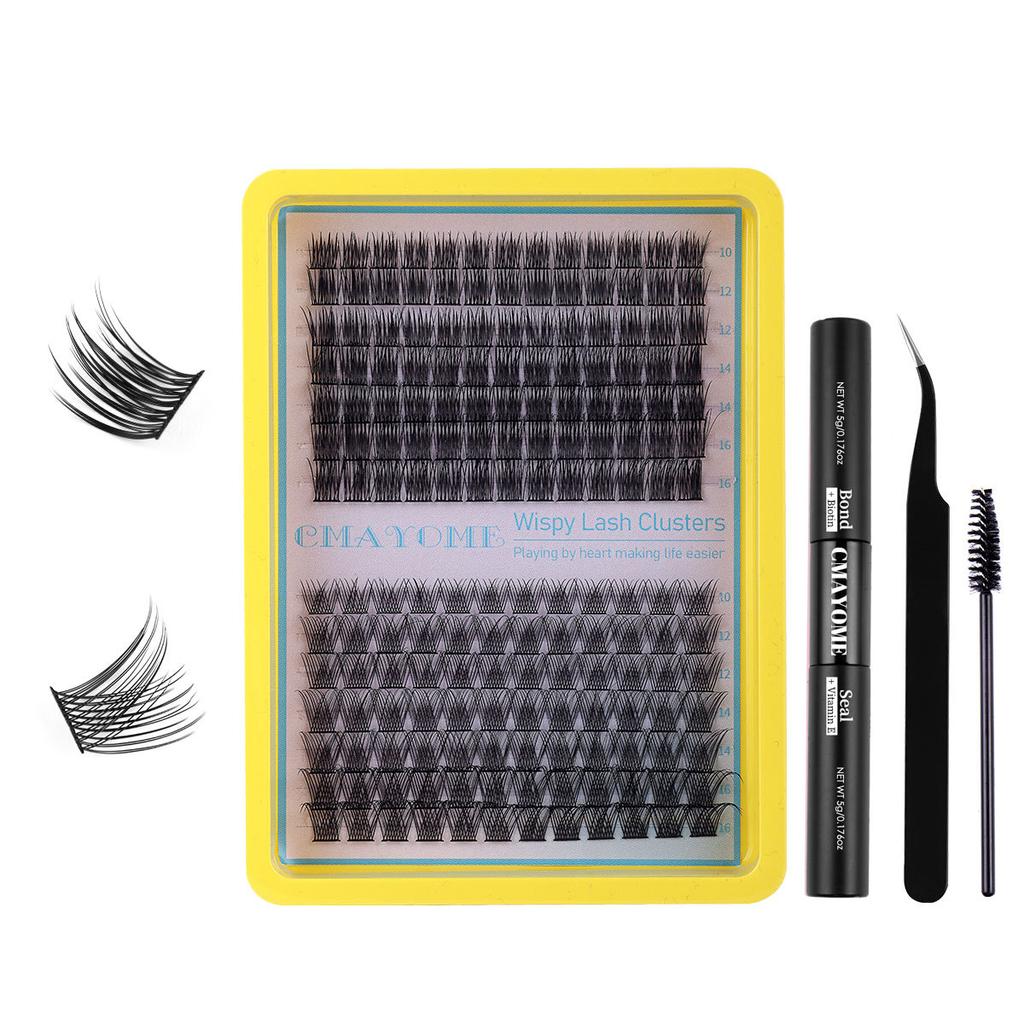 Single Cluster C Curl Multiple Hair False Eyelashes Natural Density 10-16Mdiy Segmented Eyelashes