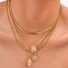 Jewelry, Wind Clavicle Chain Vintage Niche Plated 18K Gold Premium Sun Pendant Titanium Steel Necklace Women