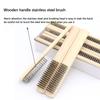 Wire Scratch Brush with Wooden Handle, Handle Wire Brush Set for Cleaning