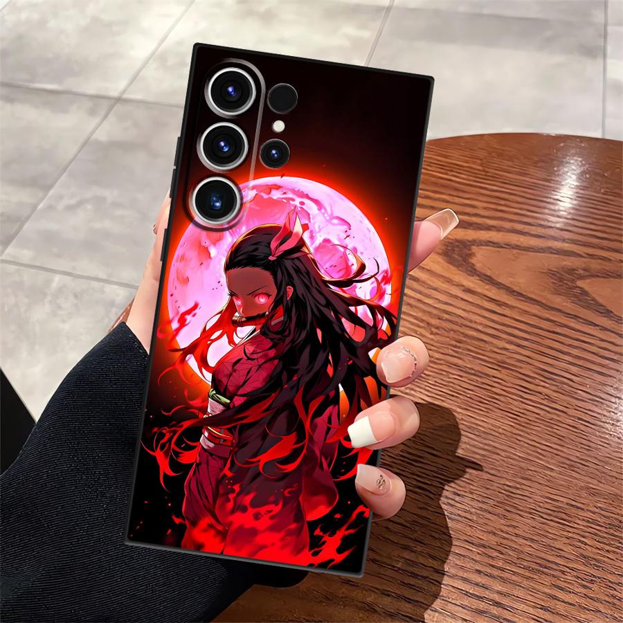 Demon S-Slayer Sanemi Case for Samsung Galaxy S23 Ultra S24 Plus S21 FE S25 Edge S20 Black Soft Phone Cover