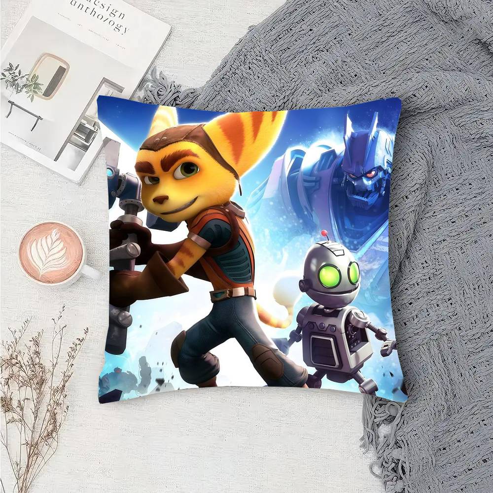 Adventure Game R-Ratchet C-Clank Vintage Pillow Case Sofa Cushion Cover Room Home Decoration