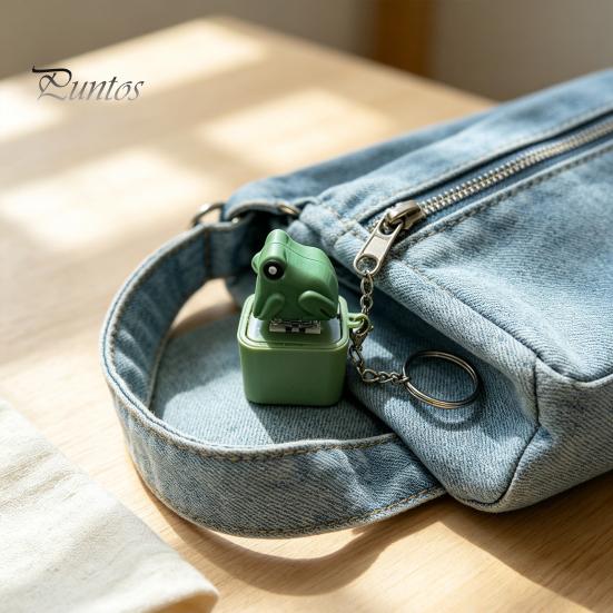 Beruhigendes Büro-Gadget Möwe Frosch Soundknopf Schlüsselanhänger, Kreatives Stressabbau Sprachspielzeug mit Geräuscherzeugendem Schlüsselanhänger Tiergeräusche & LED-Licht,
