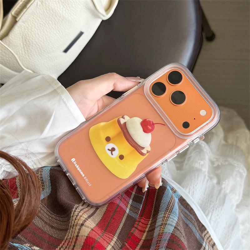 

Korean Style Rilakkuma Jelly Pudding Phone Case for iPhone 17 Apple 16 Pro Max/15/14, Women’s Edition iPhone 14 Pro Max