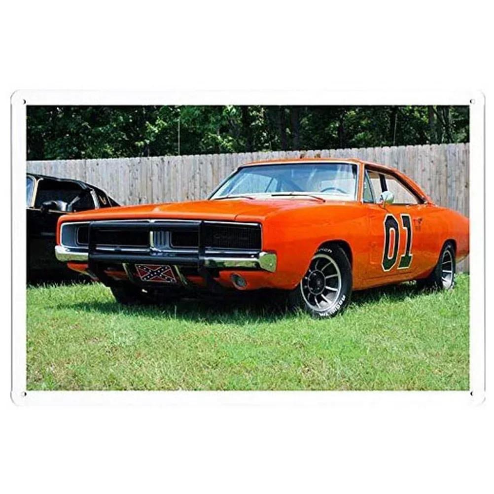 Vintage Car Metal Tin Signs Benz Mustang Posters Plate Wall Decor for Garage Bars Man Cave Cafe Clubs Retro Posters Plaque