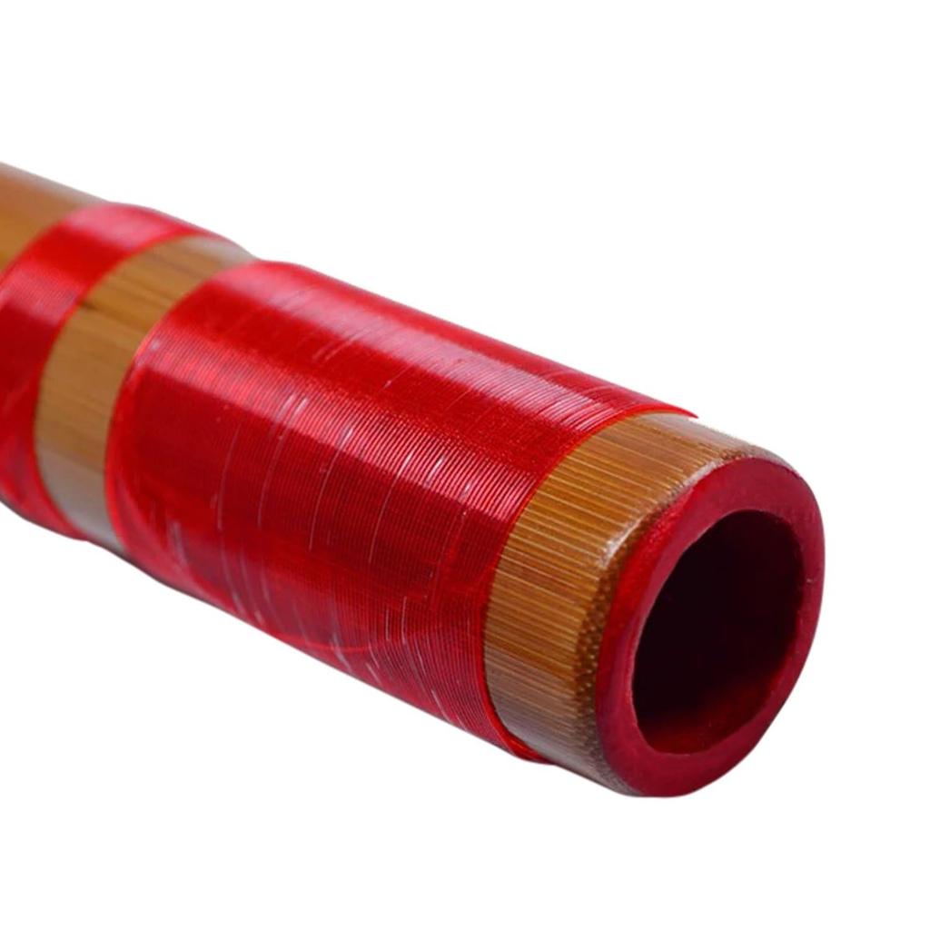 BENLENTAKIZAYIKUYA Bamboo Shinobue Red String 7 Upgraded Traditional Bamboo Flute Flute, Wrapped, Holes, 8-Tone Scale, Instrument, (Red Wrapped)