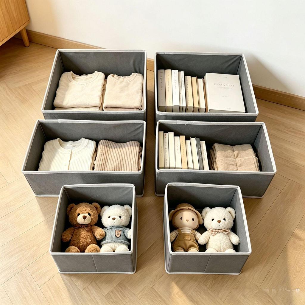 Stoff-Aufbewahrungsbox für Socken, Unterwäsche und BHs - Deckellos, Waschbar und Faltbarer Organizer