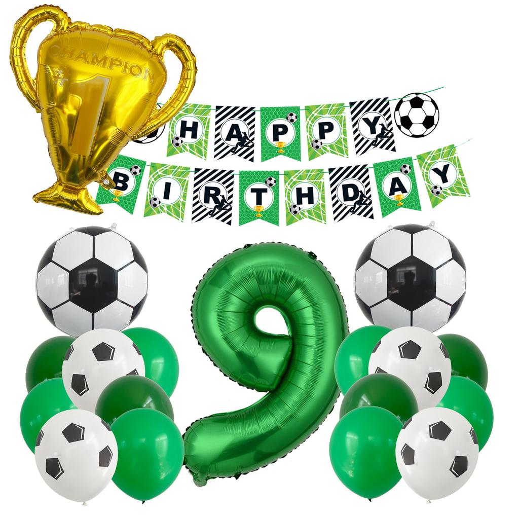 Neue Fußball Trophäe Aluminiumfolienballon Flaggen Set Geburtstagsballon Party Dekoration Sportthema