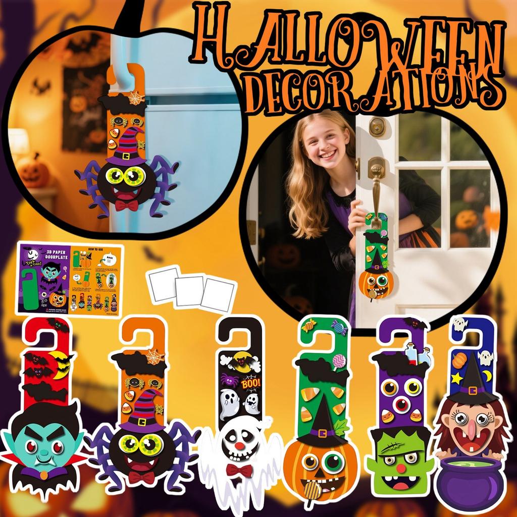 DIY Children's Cartoon Halloween Decorative Door Stickers, Festival Pumpkin Festival Game Set .