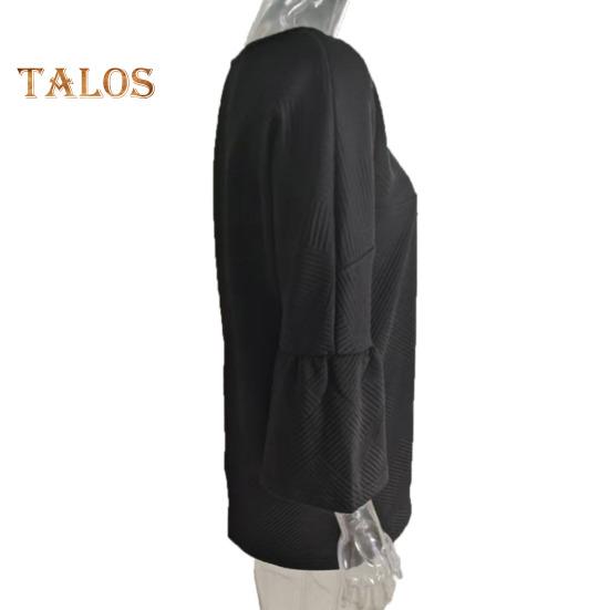 Winterjacke für Damen, Rundhalsausschnitt, dickes Fleece, offene Maschen, Strickjacke, Dreiviertel-Hornärmel, warmer, wärmespeichernder Outdoor-Mantel