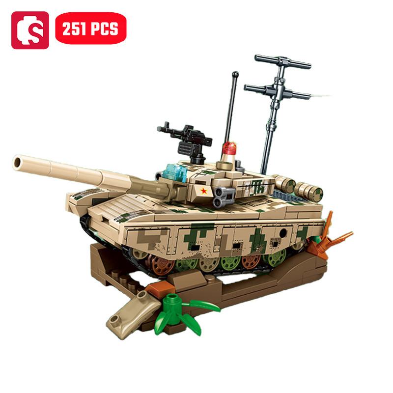 Non-Toxic Sembo Military Series Main Battled Tank Assemblage Building Blocks Moc Chariot Model Bricks Ornaments Car Toys Diy Birthday Gift