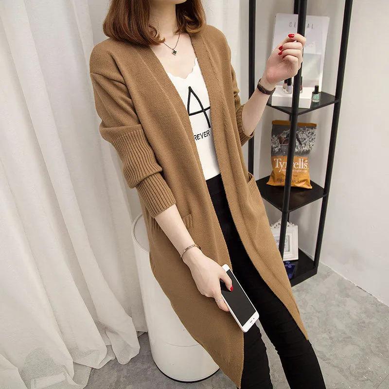 Autumn Winter Knitted Sweater Women Long Cardigan Korean Fashion Female Cardigans Long Sleeve Women Coat Jacket Ladies Outerwear