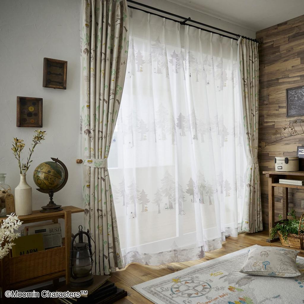 Suminoe MOOMIN Poot Border Voile Curtain Sheer 1 Piece 100 X 198cm GR 342-73883