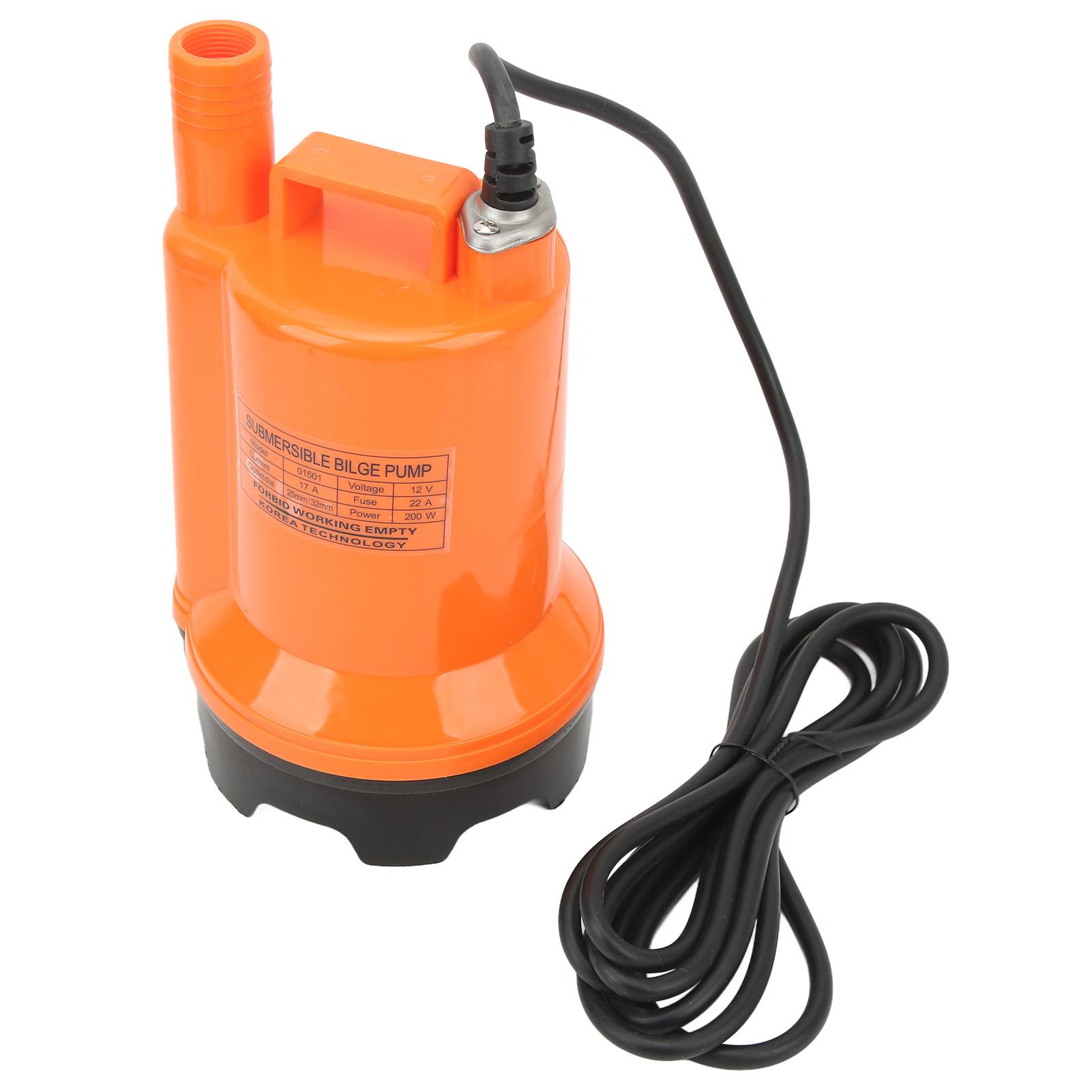 

12В Занурювальний трюмний насос 7000 об/хв 200 Вт Універсальний електричний дренажний насос для яхт, рибальських човнів