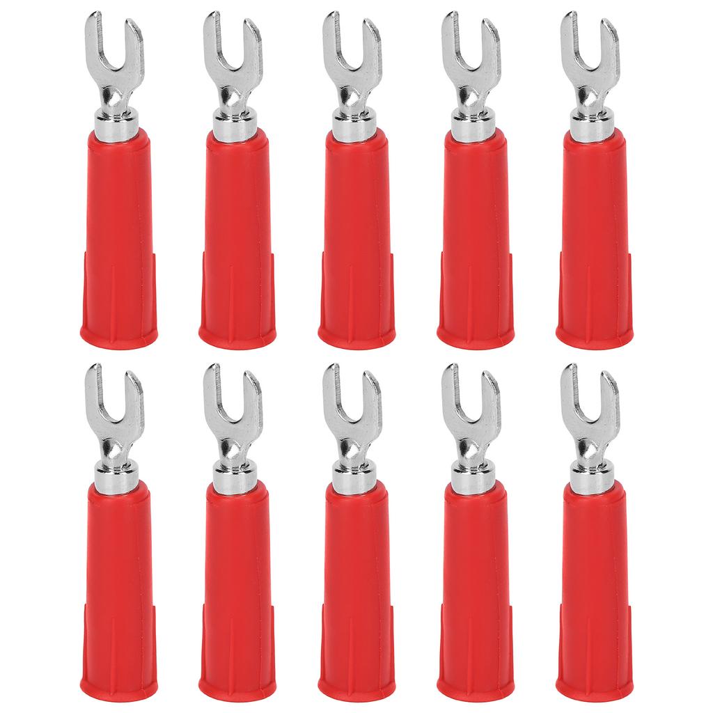 10Pcs/Set Banana Plug Adapter Insulated Fork Spade Wire Connectors U Type Electrical Crimp