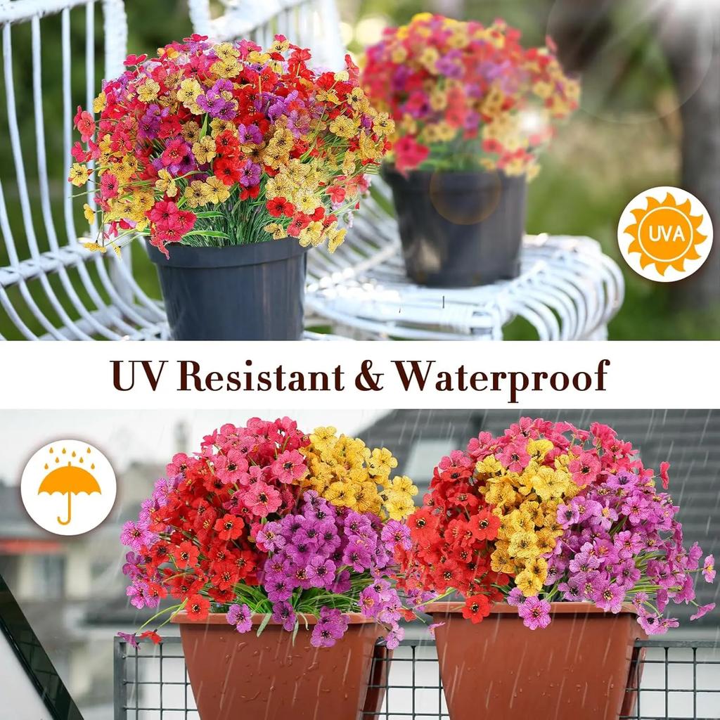 Artificial Flower Simulation Violet Outdoor Decoration UV Protective Fake Flower Simulation Flower Porch Decorative Flowers