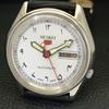 AUTOMATIC VINTAGE SEIKO 5 JAPAN 7005A MENS ARABIC WHITE DIAL WATCH A702440-5 R124-a702440
