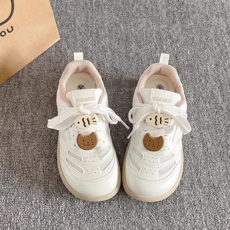 

Женские туфли Little White Shoes 2025 Нового нишевого дизайна, Универсальная обувь, не сталкивающаяся с другими, Модная универсальная платформа, Повседневные кеды 40 белый