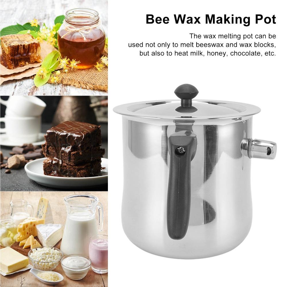 Stainless Steel Bee Wax Melting Pot Heatproof Wax Making Pot Bee Wax Pouring Pot Beekeeping