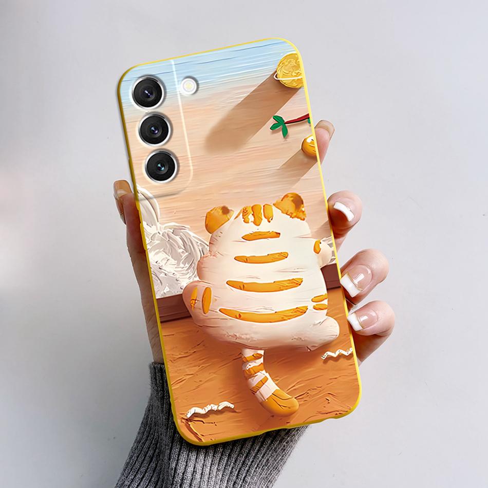 For Samsung Galaxy S22 S 22 Plus S22 Ultra S22+ Case Soft Slim Cute Bear Cartoon Frog Candy Painted Back Cover Funda Bumper Bags
