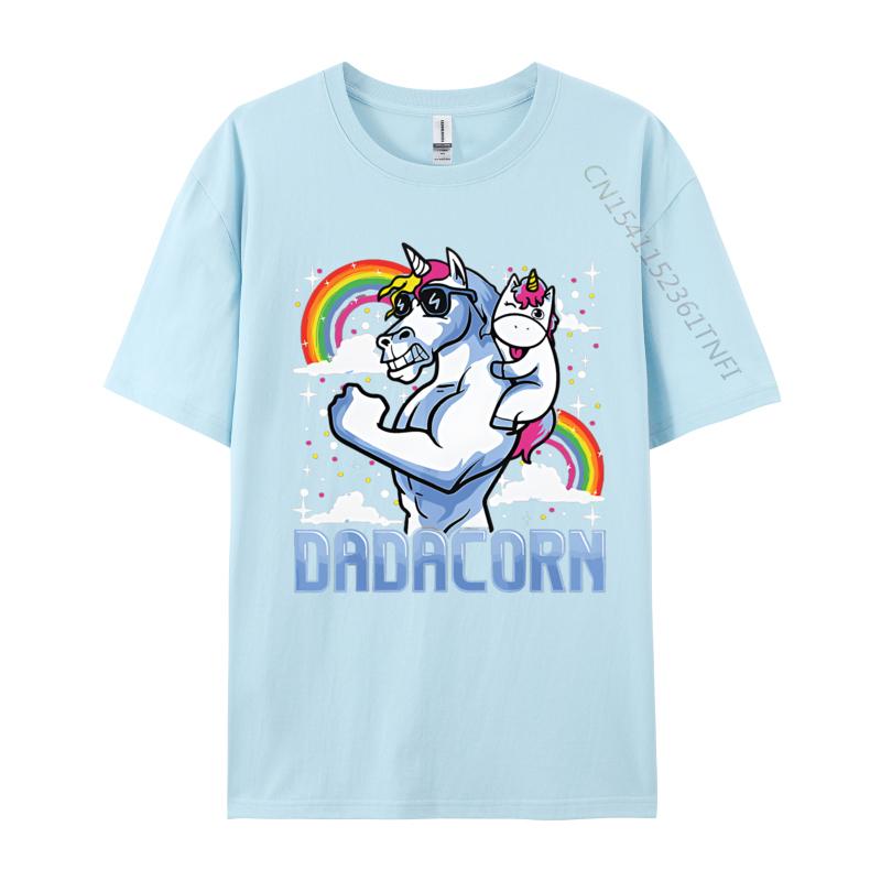 Dadacornunicorn Papa Und Baby Tolles T-Shirt Retro Bedrucktes T-Shirt Anime Vintage T-Shirt Herrenbekleidung